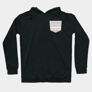 Pocket - MARKER STRIPES COLORFUL RED BLUE Hoodie